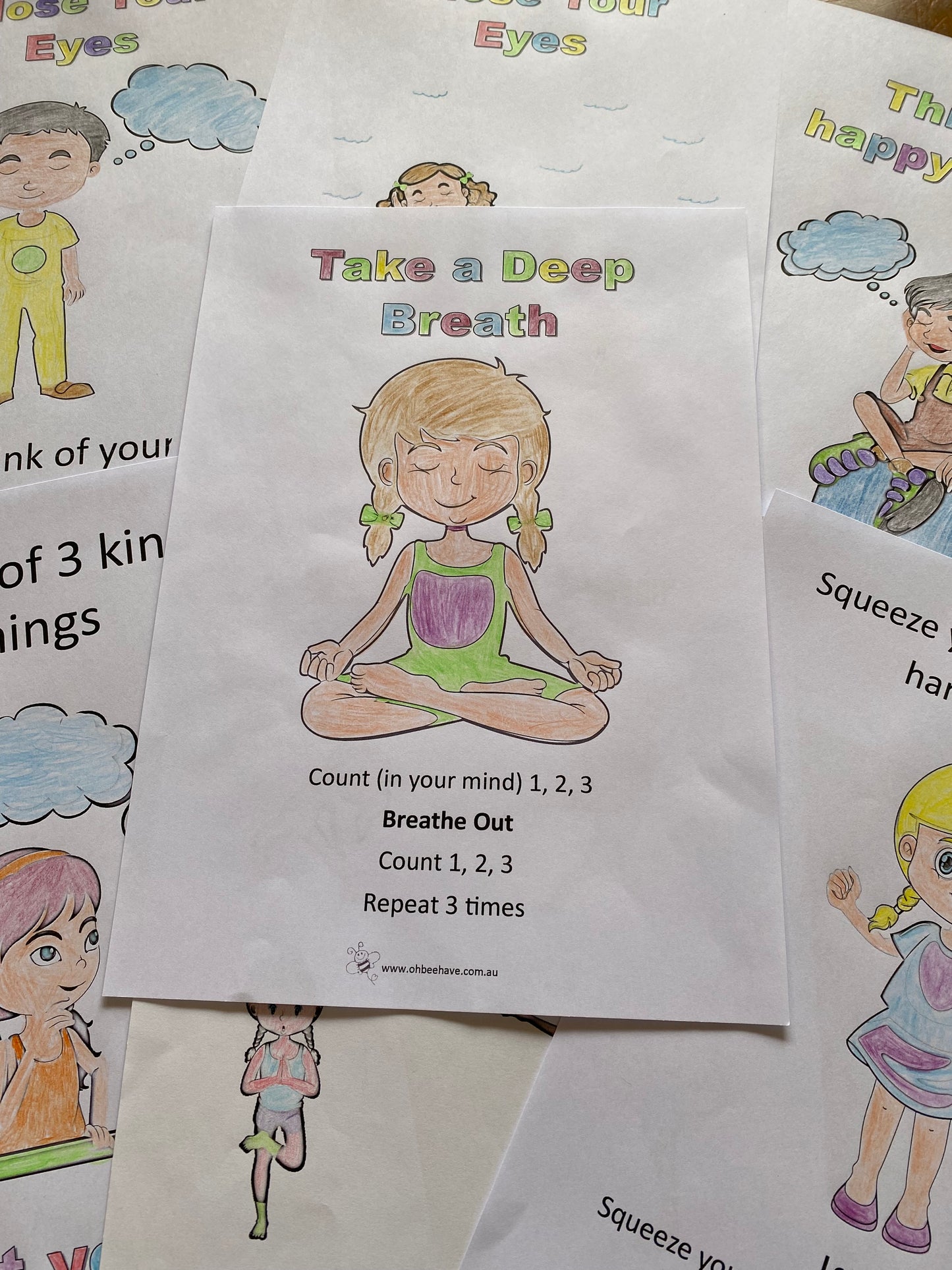 PRINTABLE Emotional Regulation Colour-In Sheets for kids | Self Regulation | Mindfulness | Deep Breathing | Yoga | Grounding | Visualisation
